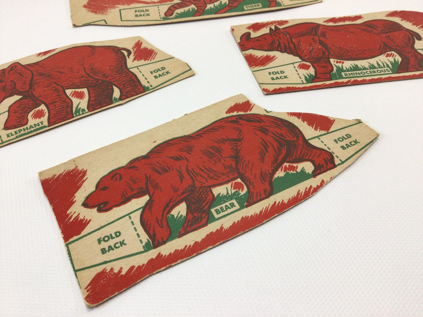 Birthday Party Animal Place Cards Vintage Entertainment Paper Ephemera