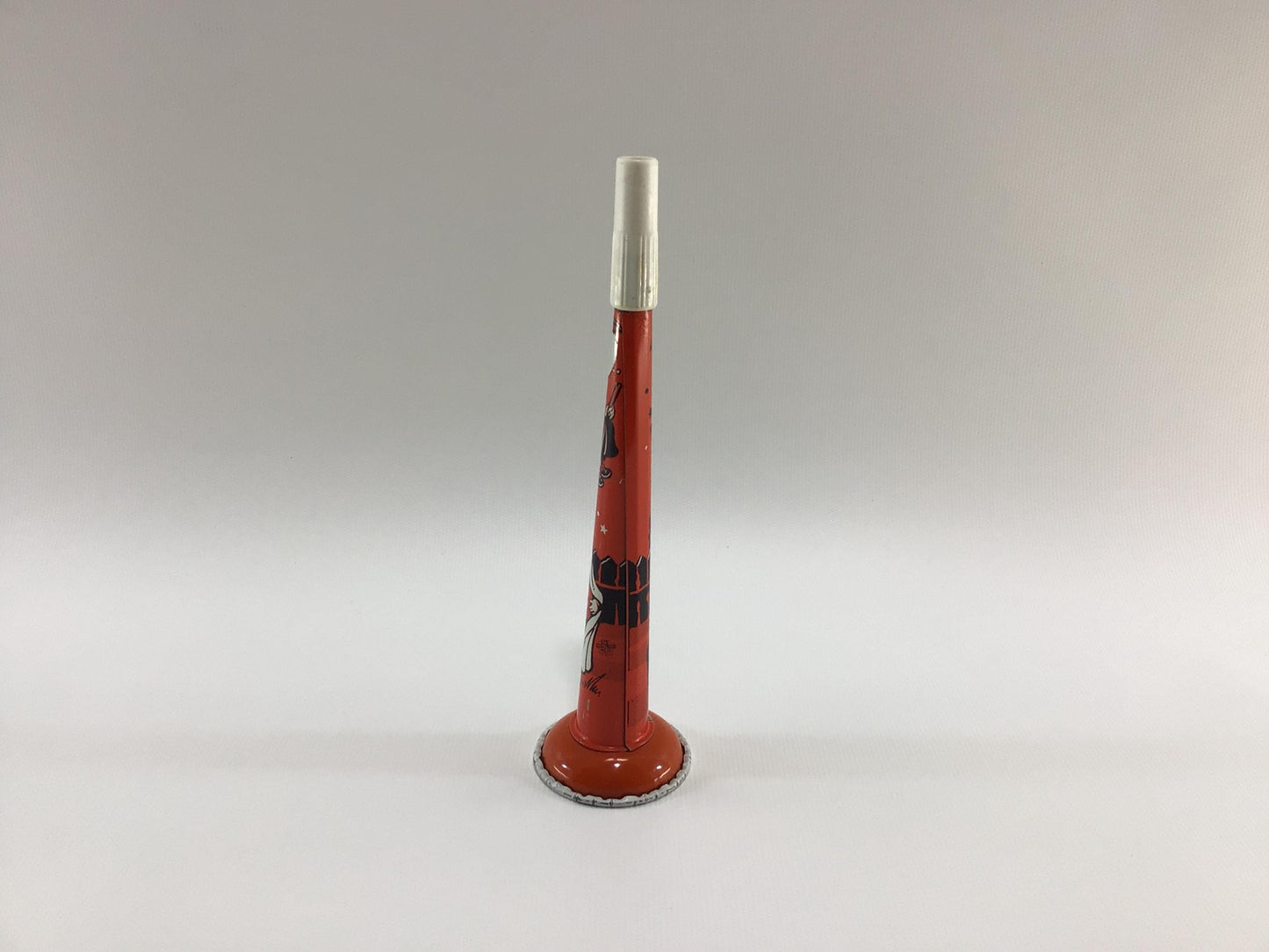 Halloween Party Horn 7" Tin Lithograph US Metal Toy Noise Maker Vintage Holiday Ephemera