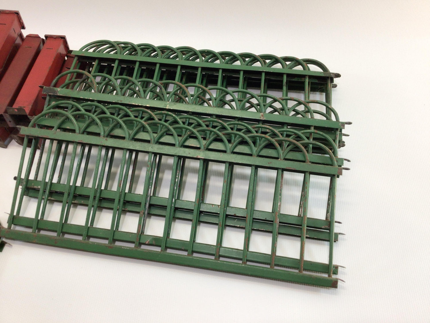 Pressed Steel Tabletop Feather Tree Fence Antique Christmas Holiday Decor