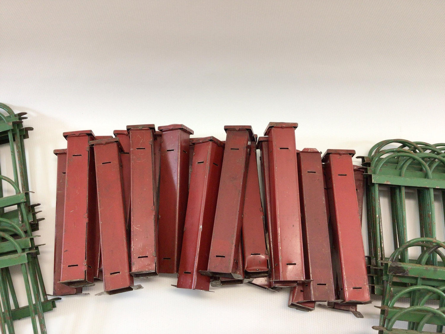 Pressed Steel Tabletop Feather Tree Fence Antique Christmas Holiday Decor