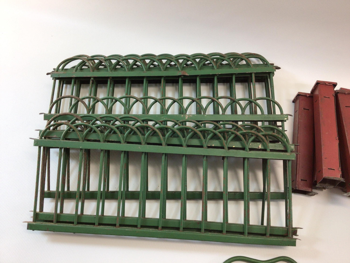 Pressed Steel Tabletop Feather Tree Fence Antique Christmas Holiday Decor