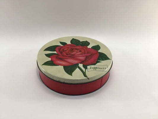 Star Roses Happiness Candy Tin Vintage Holiday Home Display Storage Container Decor