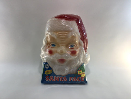 Empire 18" Santa Face Blow Mold Lighted Outdoor Wall Hanging Christmas Decoration Vintage 1980 Holiday Decor