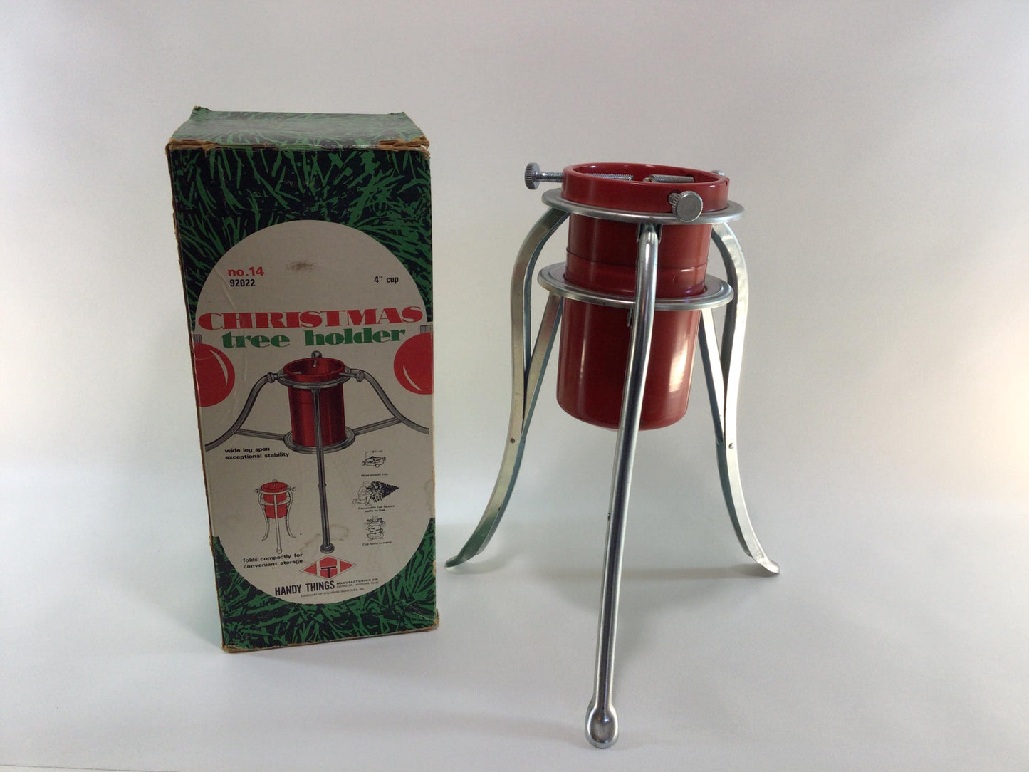 Christmas Tree Holder Vintage Quality Made in USA Heavy Gauge Steel Folding Tripod Design