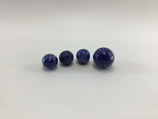 Clay Bennington Marbles Lot of 4 Large Blue Shooters Antique Primitive Handmade Toy Game Pieces