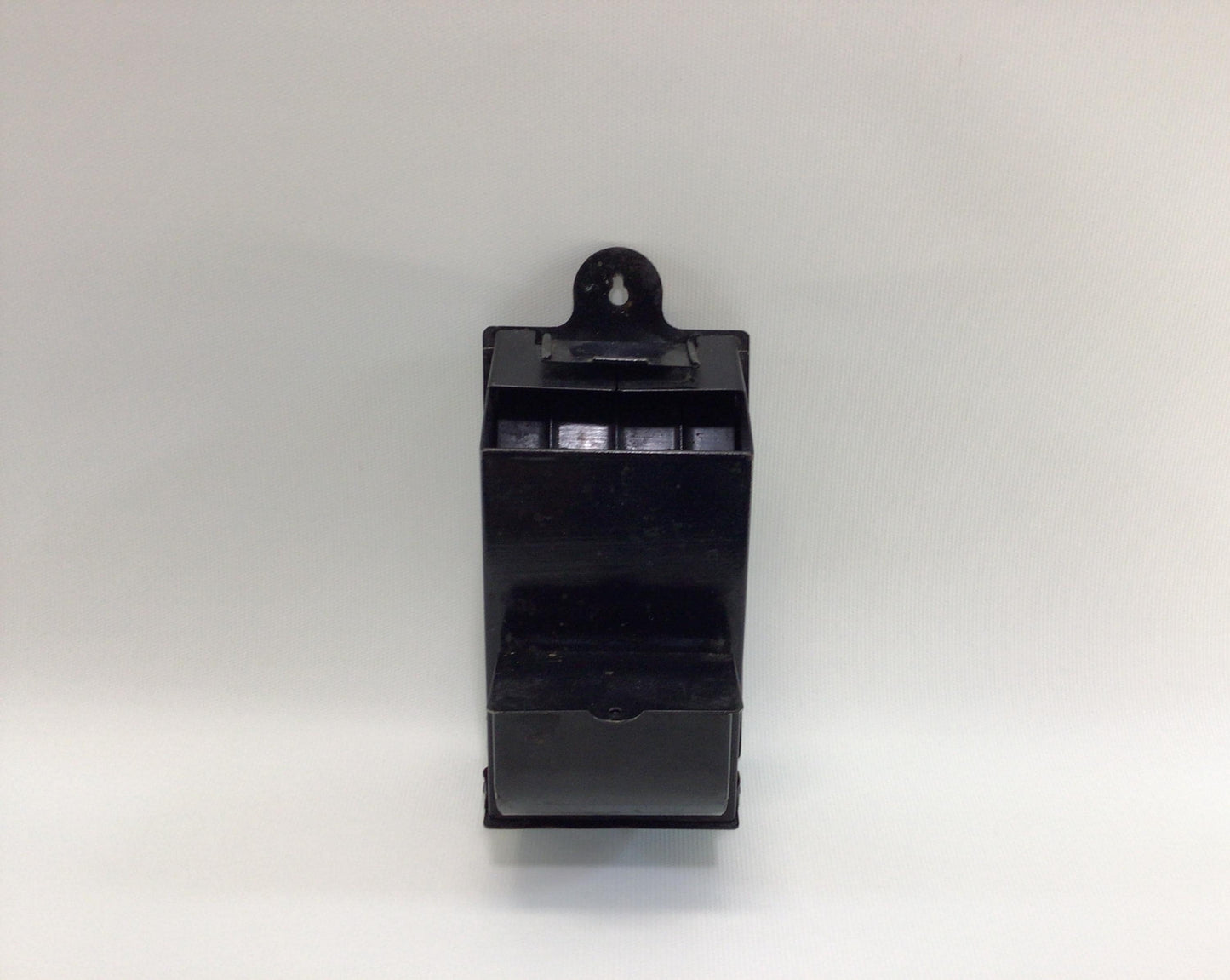 Antique Tin Black Match Holder Wall Hanger Rustic Primitive Country Farmhouse Kitchen Decor Schwartzkopf Toledo Patent 1914