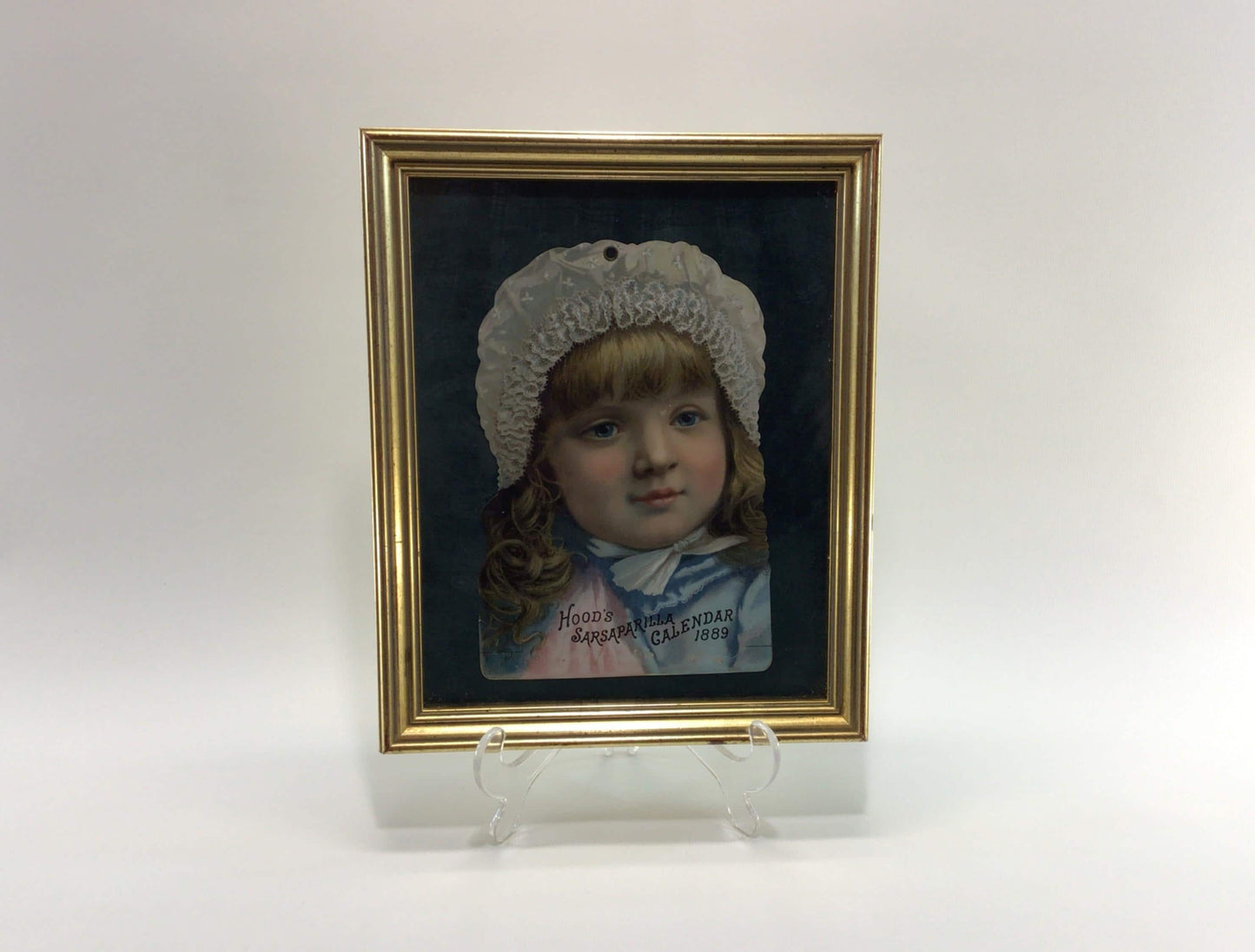 Framed Hood's Sarsaparilla 1889 Advertising Calendar Antique Ephemera Wall Decor