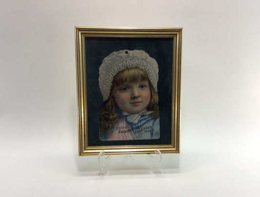 Framed Hood's Sarsaparilla 1889 Advertising Calendar Antique Ephemera Wall Decor