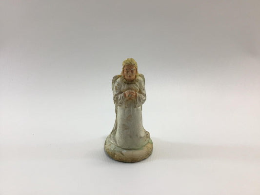 Angel in White 4" Chalkware Figurine Vintage Nativity Set Replacement Piece Christmas Holiday Decoration