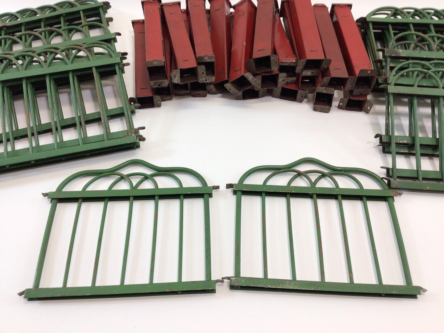 Pressed Steel Tabletop Feather Tree Fence Antique Christmas Holiday Decor