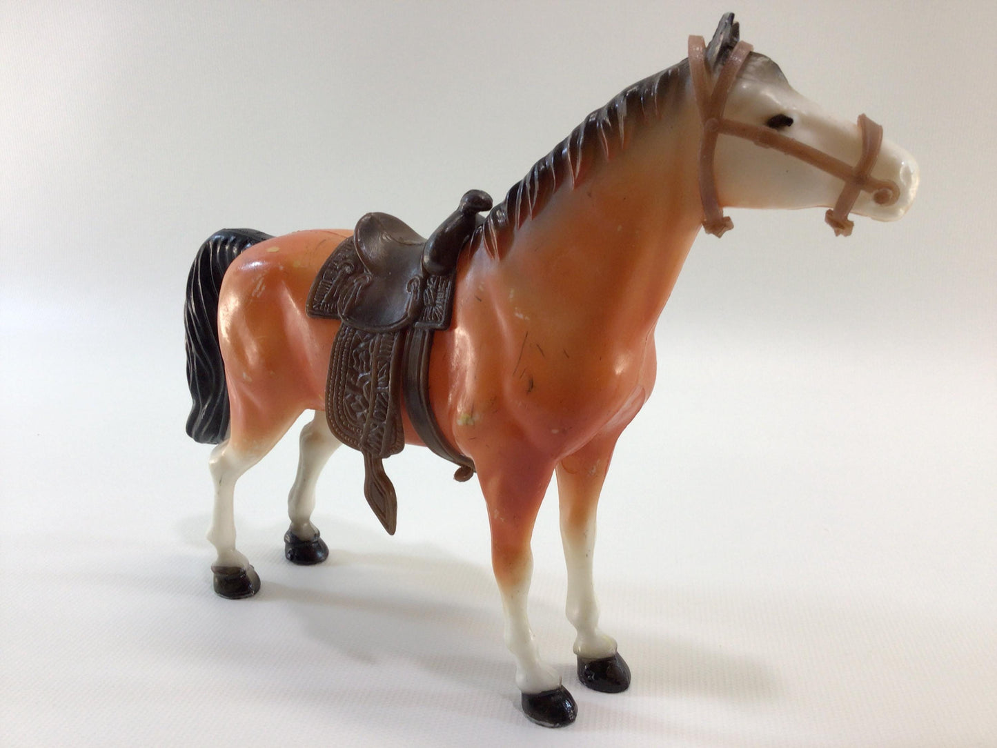 WS Toys Saddled Horse and Colts Vintage Molded Hard Plastic Toy Figurines