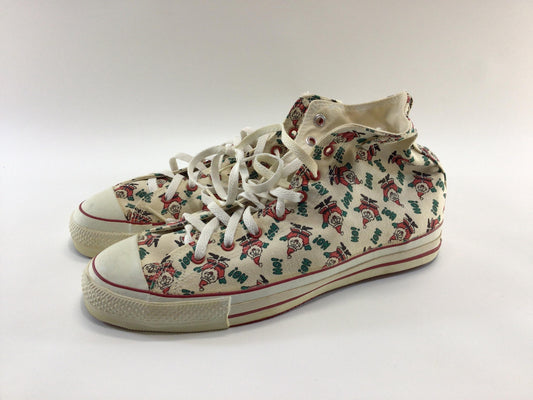 Vintage Christmas Theme Converse Chuck Taylor High Top Sneakers Men's US Size 11 1/2