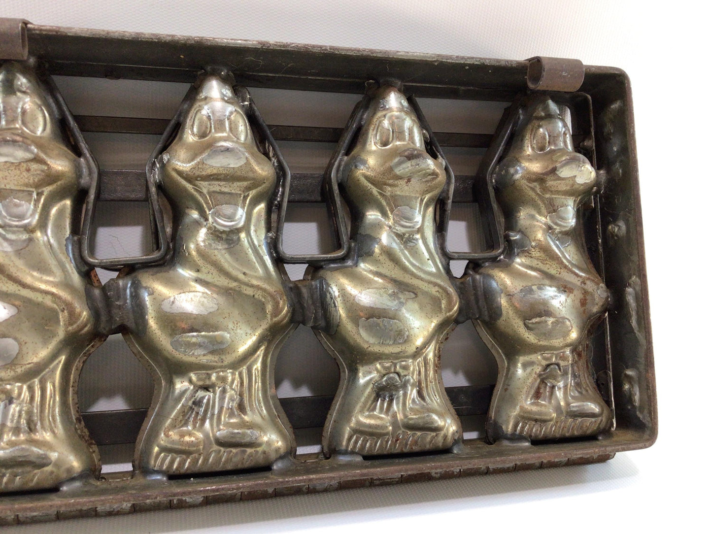 Hinged German Chocolate Mold Easter Ducklings Antique Rustic Holiday Kitchen Decor