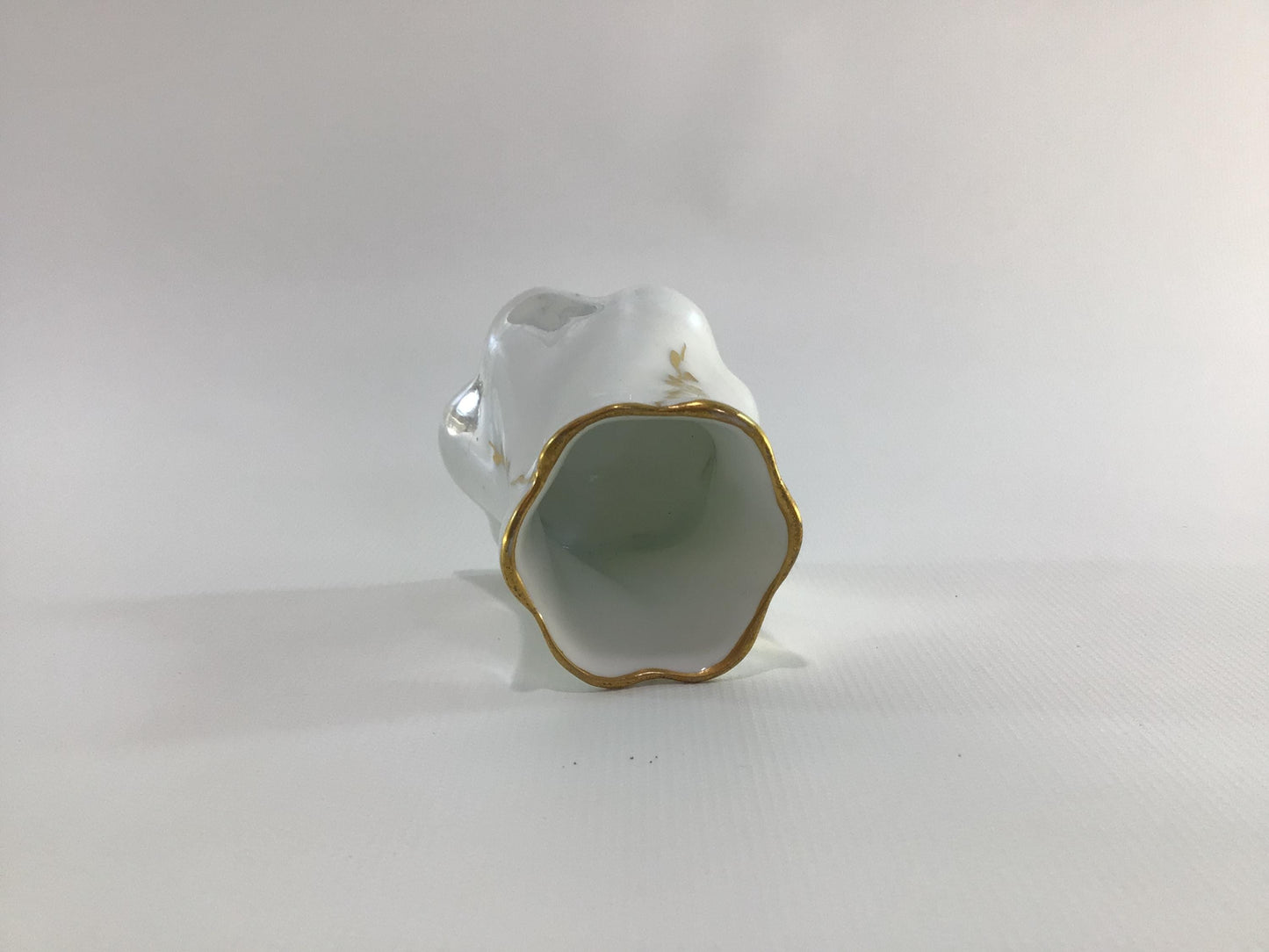 Ceramic Lustreware with Gold Gilt Accents Toothpick Holder Antique Elegant Dining Decor