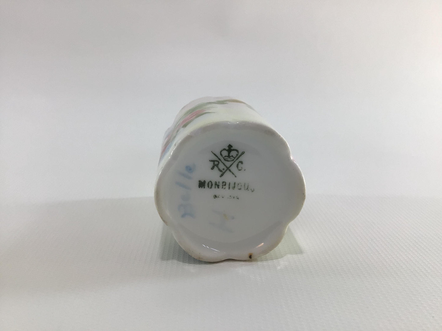 Ceramic Hand Painted with Gold Gilt Toothpick Holder Antique Bavarian Made Dining Decor