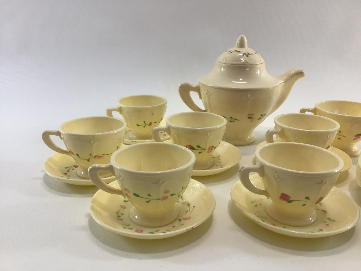 Vintage Hard Plastic Play Toy Tea Set Ideal Toys