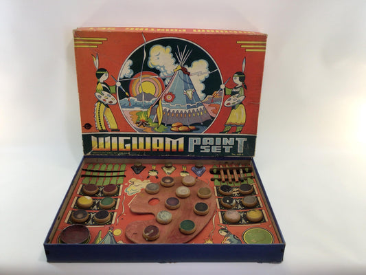 American Toy Works Wigwam Paint Set No 4016 Vintage Watercolor Playset