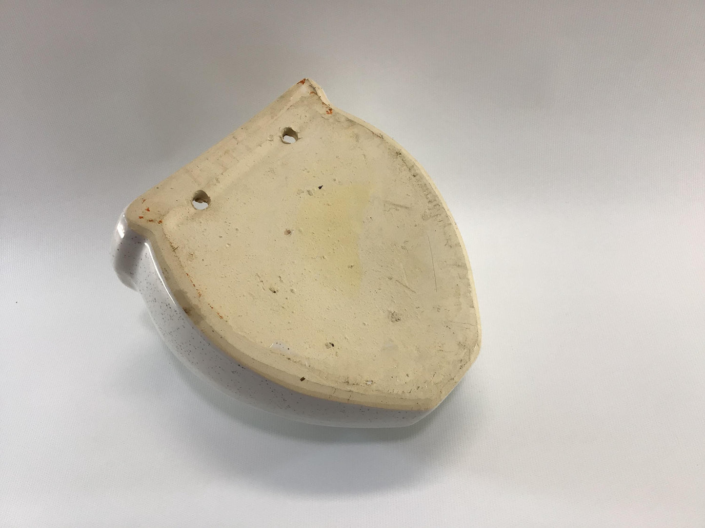 Ceramic Wall Pocket Vase White and Gold Flecked Mid Century Home Wall Decor