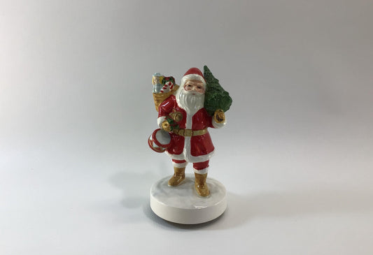 Santa Claus is Coming to Town Ceramic Rotating Music Box Vintage Christmas Holiday Decor