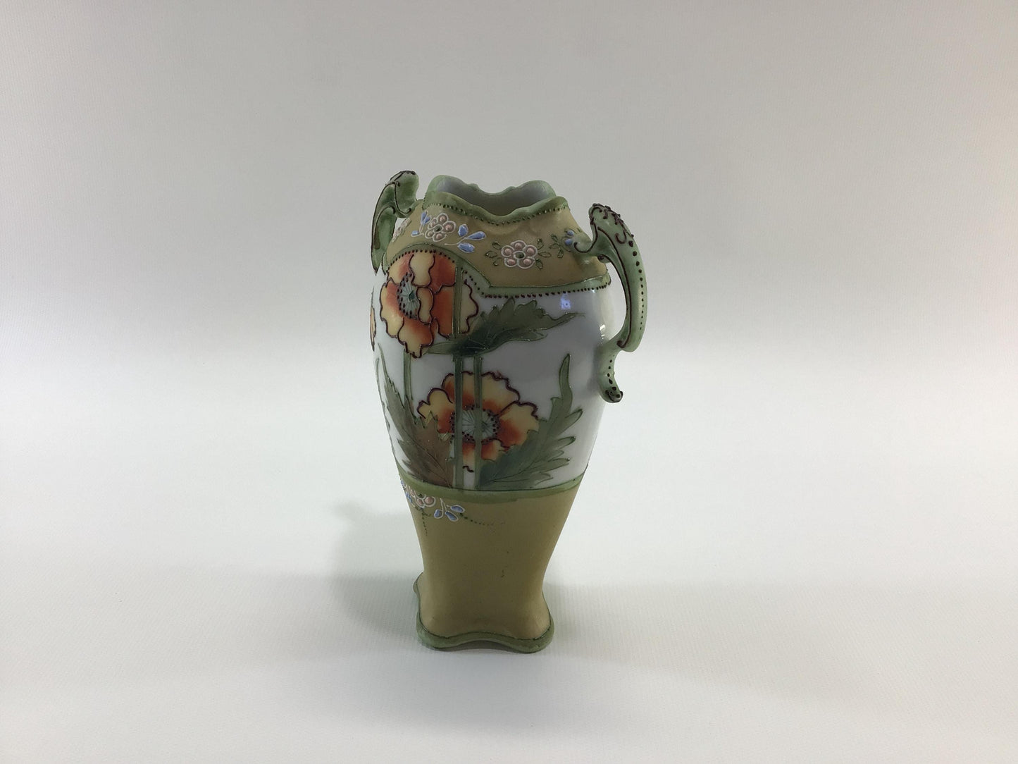 Nippon Porcelain Ceramic 6" Bud Vase with Hand Painted Floral Motif Accents Quality Made Antique Home Decor