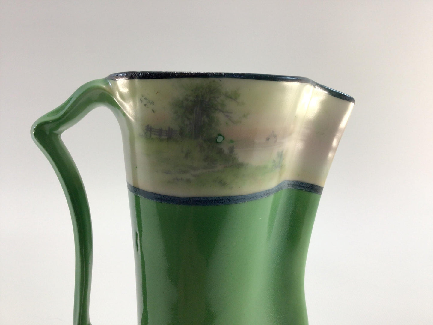 Royal Bayreuth Ceramic Pottery Jug Milk Pitcher Antique Farmhouse Kitchen Decor Hunting Motif
