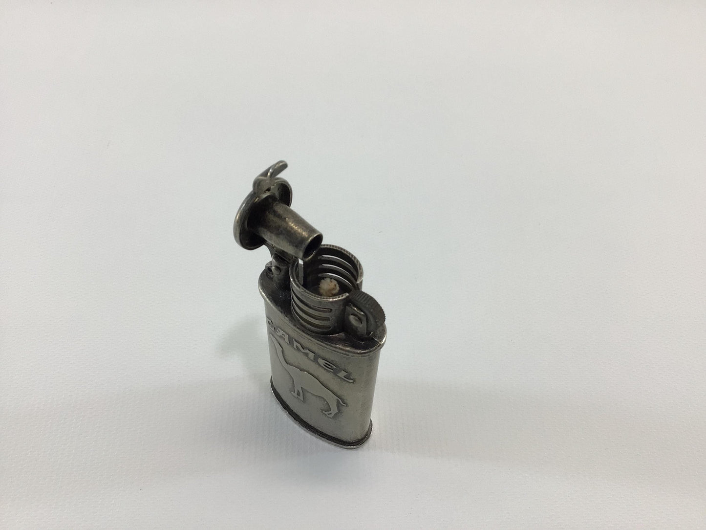 Pewter Camel Refillable Fluid Cigarette Lighter Vintage Tobacciana Advertising Collectible