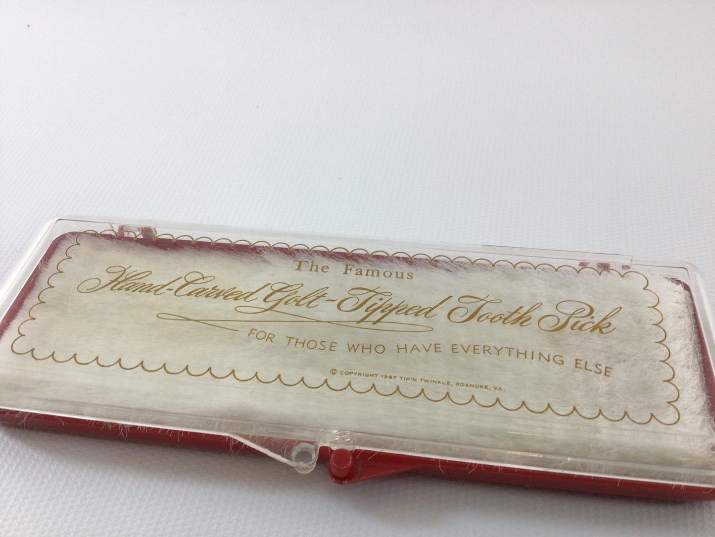 Hand Carved Golt Tipped Tooth Pick Vintage Novelty Gift