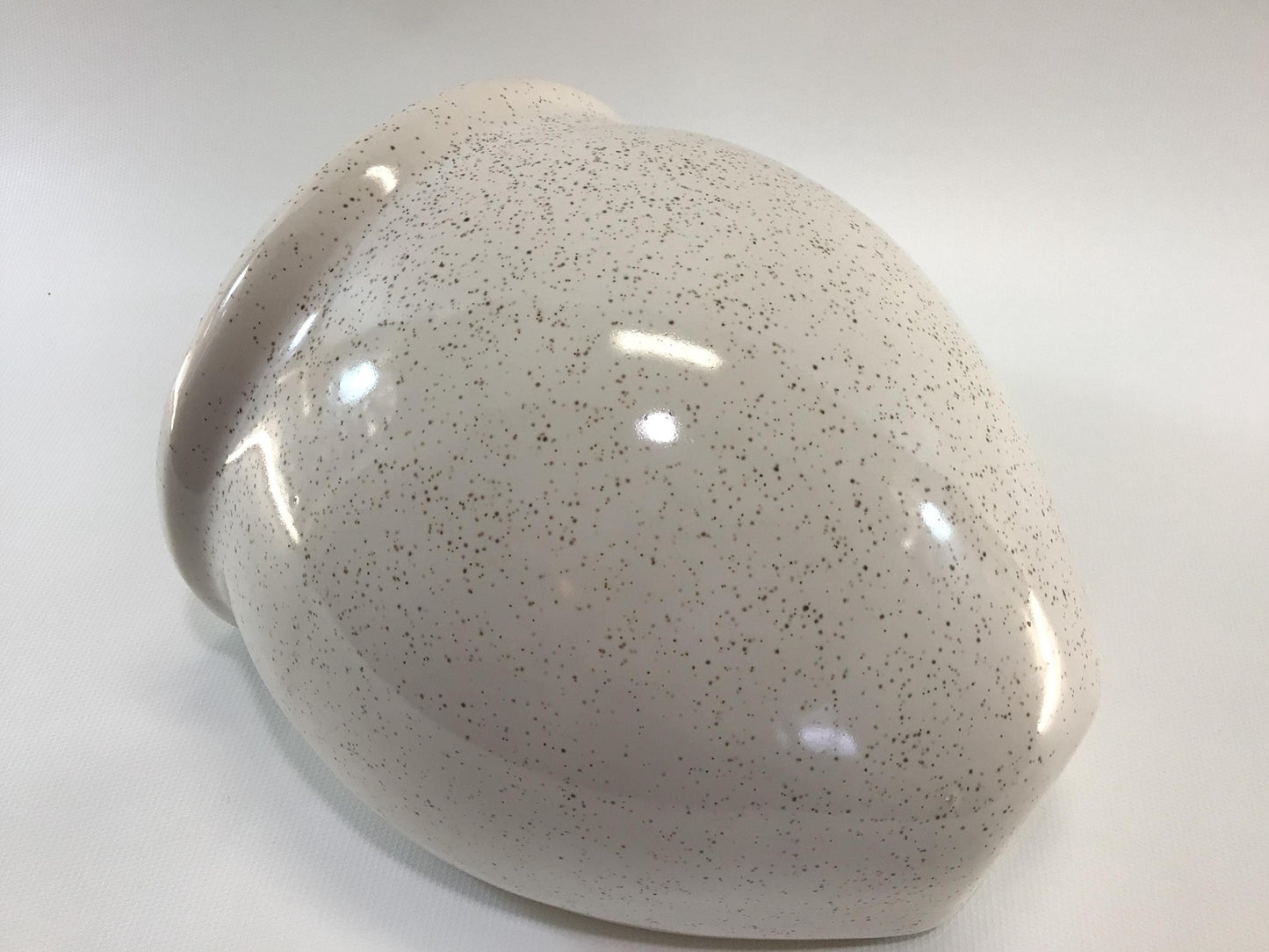 Ceramic Wall Pocket Vase White and Gold Flecked Mid Century Home Wall Decor