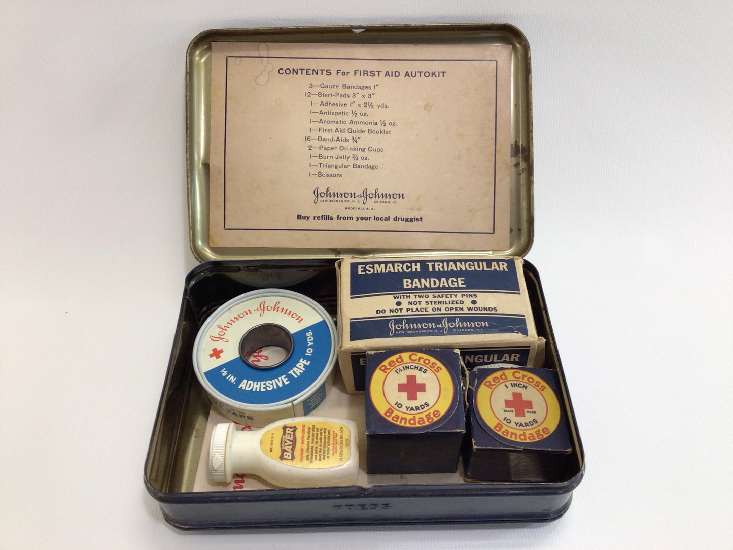 Vintage First Aid Auto Kit Johnson & Johnson Advertising