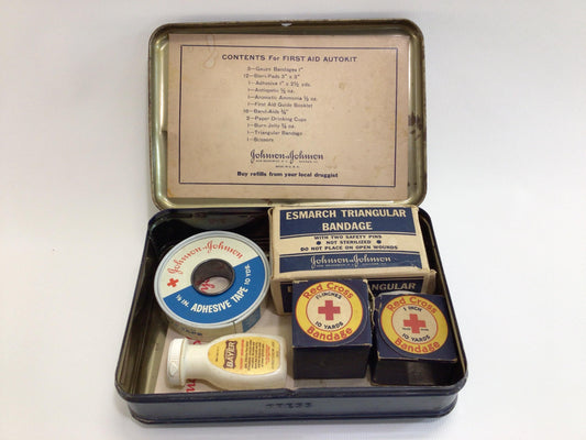 Vintage First Aid Auto Kit Johnson & Johnson Advertising