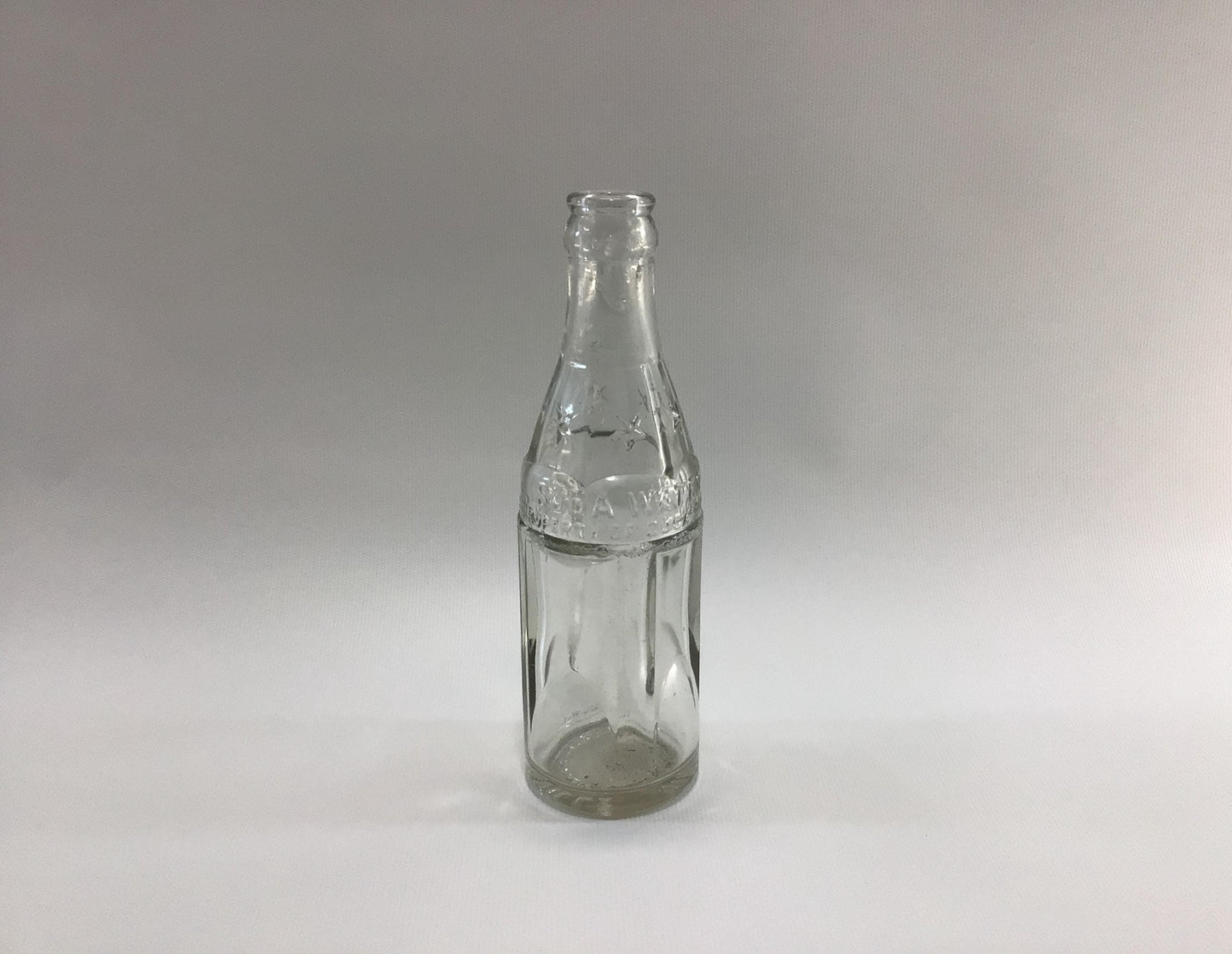 Antique Soda Water Bottle Clear Glass Four Side Star Coca Cola Bottling Company Painesville Ohio
