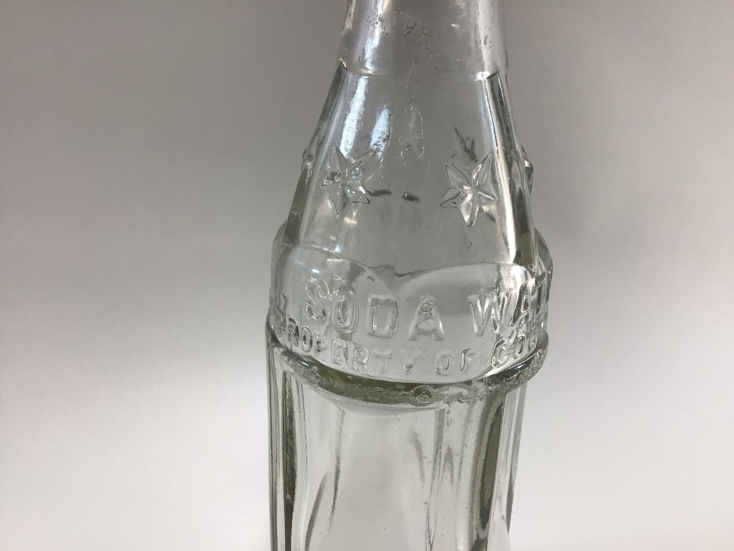 Antique Soda Water Bottle Clear Glass Four Side Star Coca Cola Bottling Company Painesville Ohio