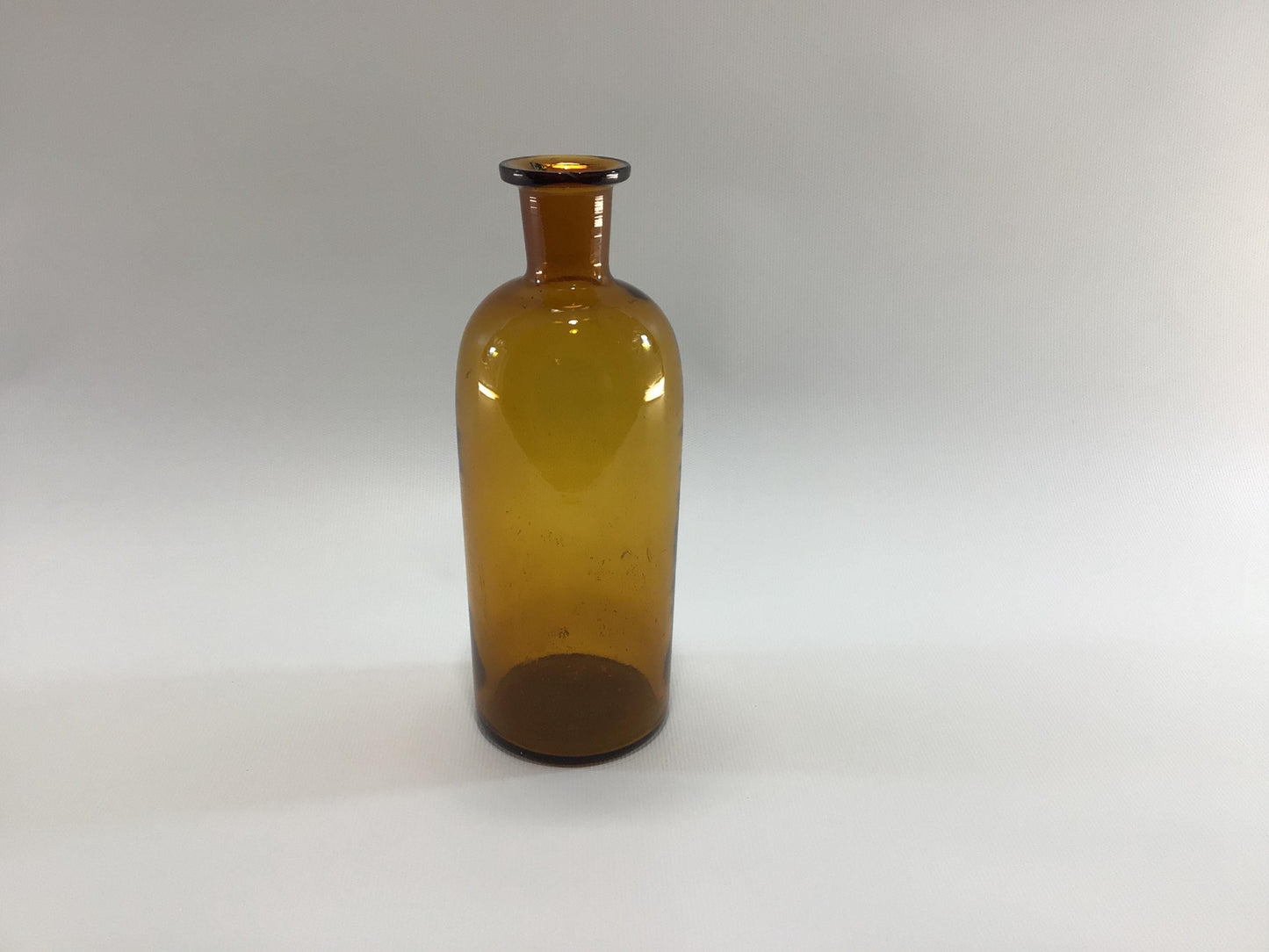 Antique Applied Top Amber Glass 19th Century Apothecary Medicine Bottle