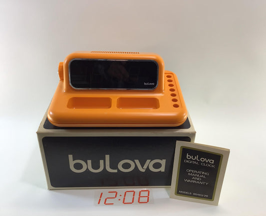 Bulova Digital Alarm Clock Model B-5467 Desk or Night Stand Organizer Vintage Electronics Device