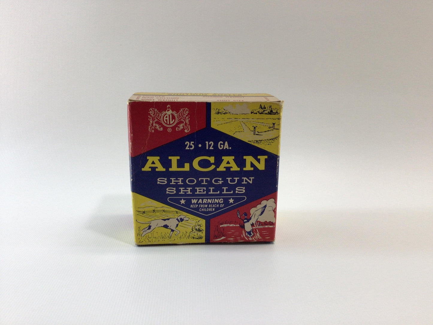 ALCAN 12 Gage Shotgun Shells Empty Box Vintage Sports Hunting Advertising Ephemera