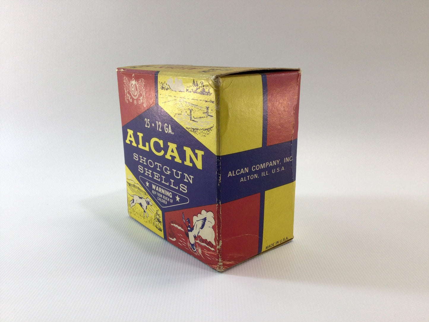 ALCAN 12 Gage Shotgun Shells Empty Box Vintage Sports Hunting Advertising Ephemera