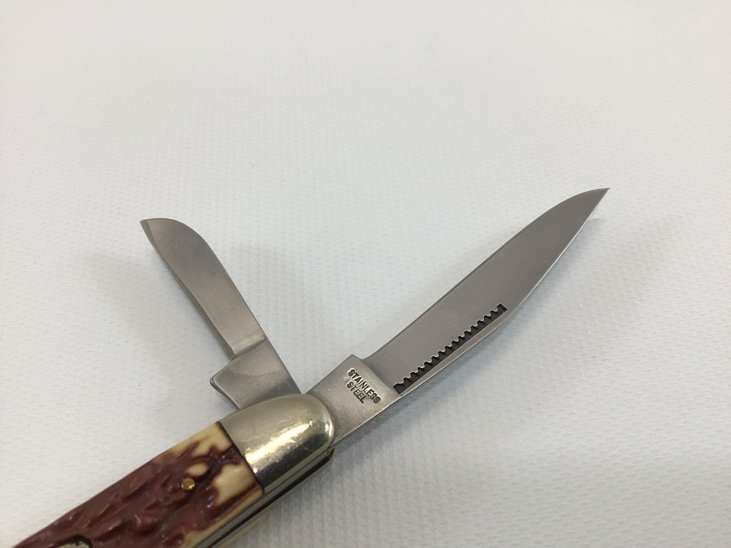 Vintage Pocket Knife Stockman Three Blade Sharp 380 Made In Japan