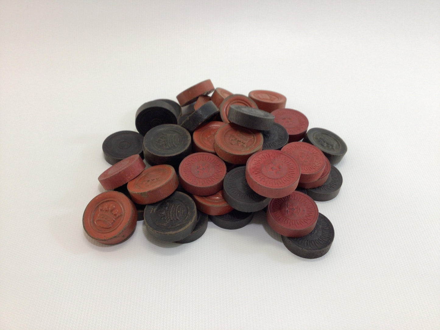 Wooden Checkers Lot Vintage Board Game Toy Parts and Pieces