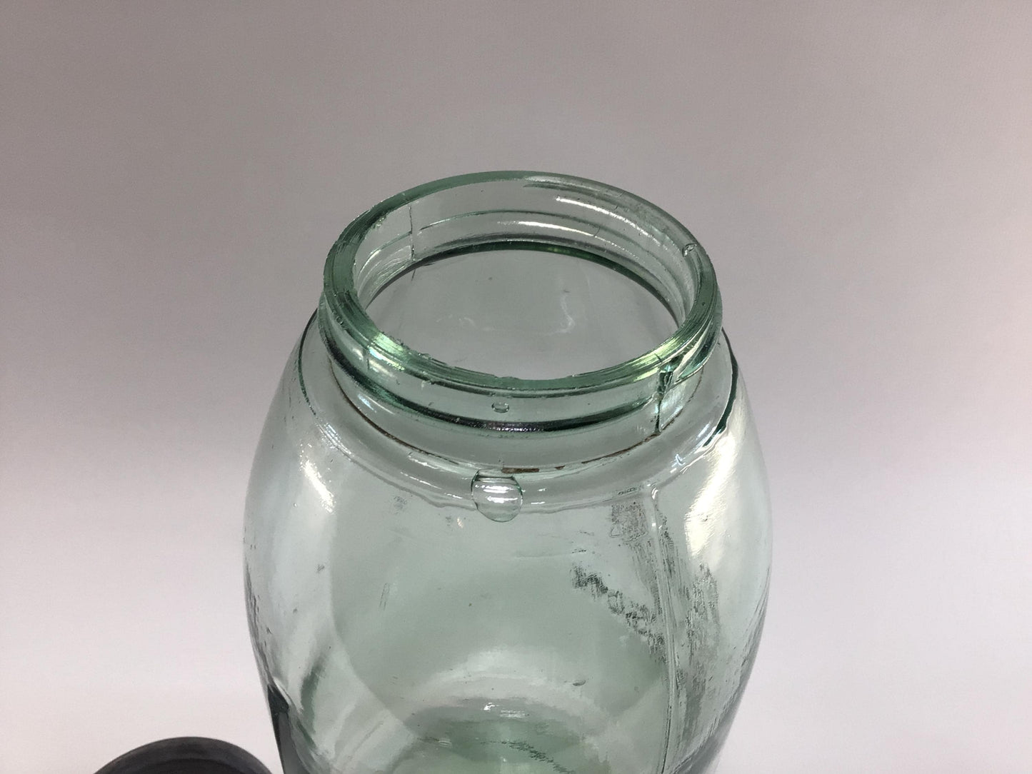 Vintage Green Glass Ball Mason Jar 1/2 Gallon #3 with Zinc Lid