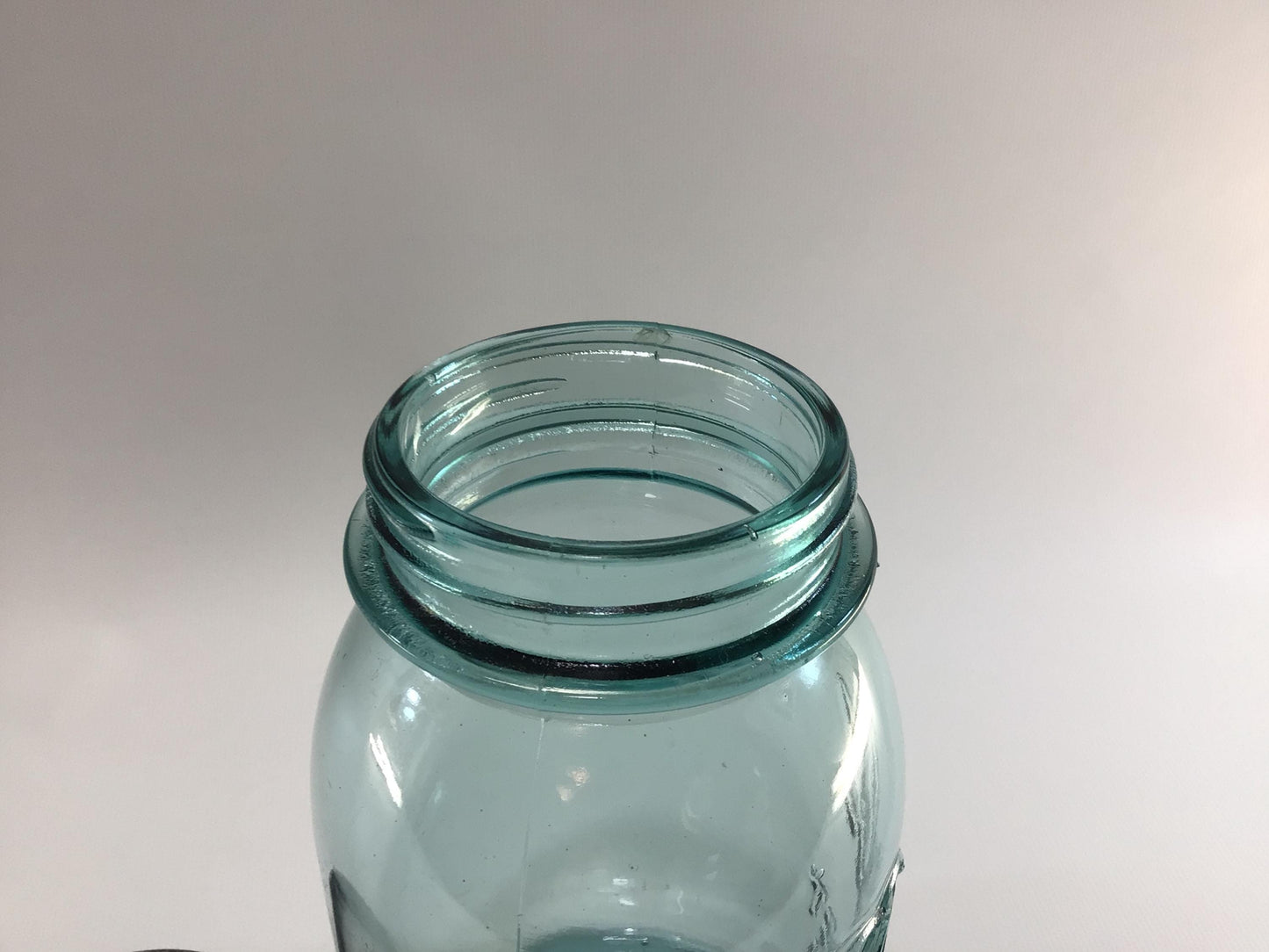 Vintage Blue Glass Ball Perfect Mason Jar One Quart #2 with Zinc Lid