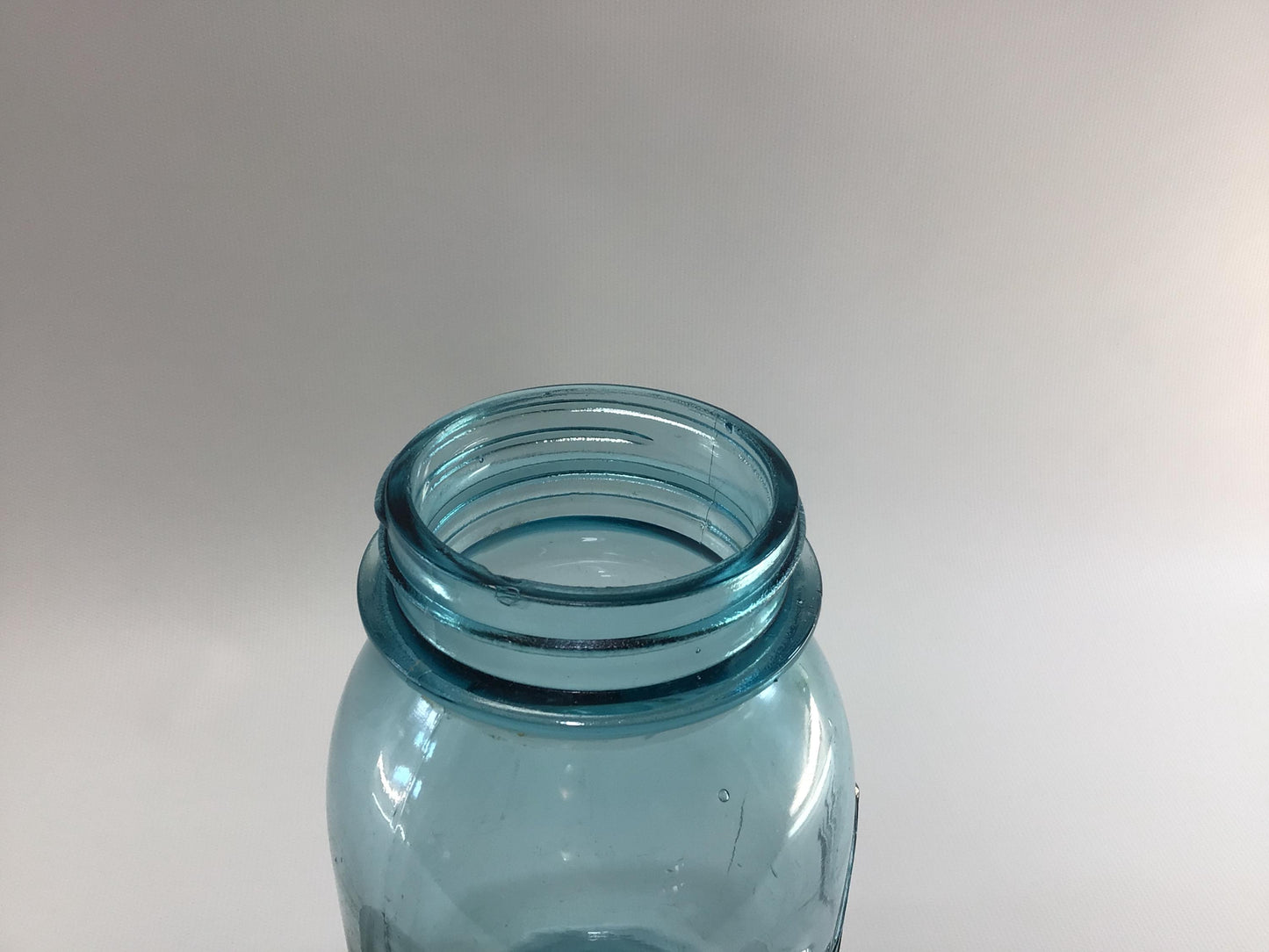 Vintage Blue Glass Ball Perfect Mason Jar One Quart #6 with Zinc Lid