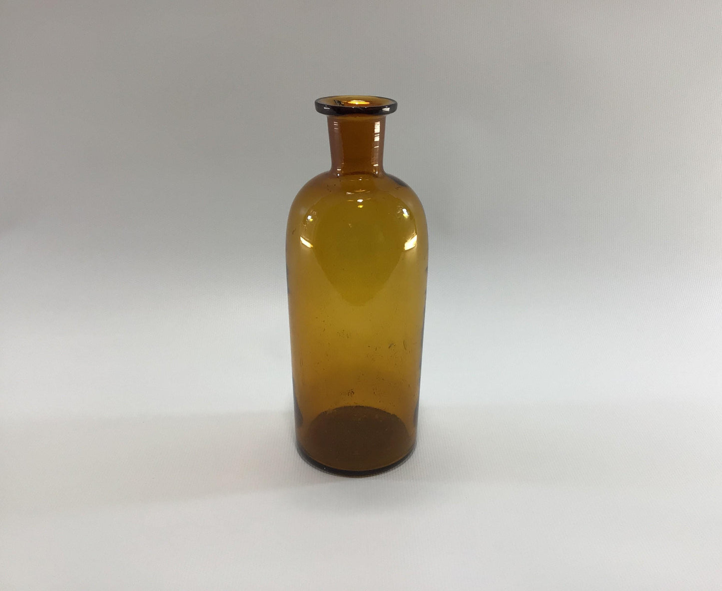 Antique Applied Top Amber Glass 19th Century Apothecary Medicine Bottle