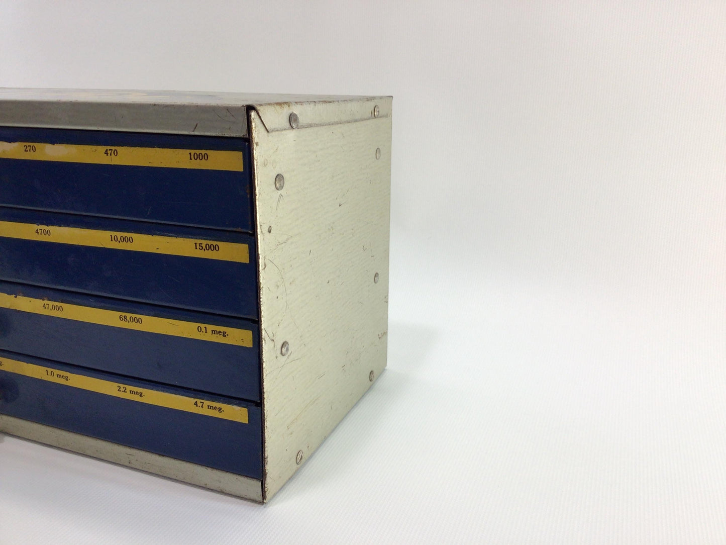 Pressed Steel 4 Drawer Storage Container Electronic Resistors Box IRC Electronics Parts Vintage Advertising