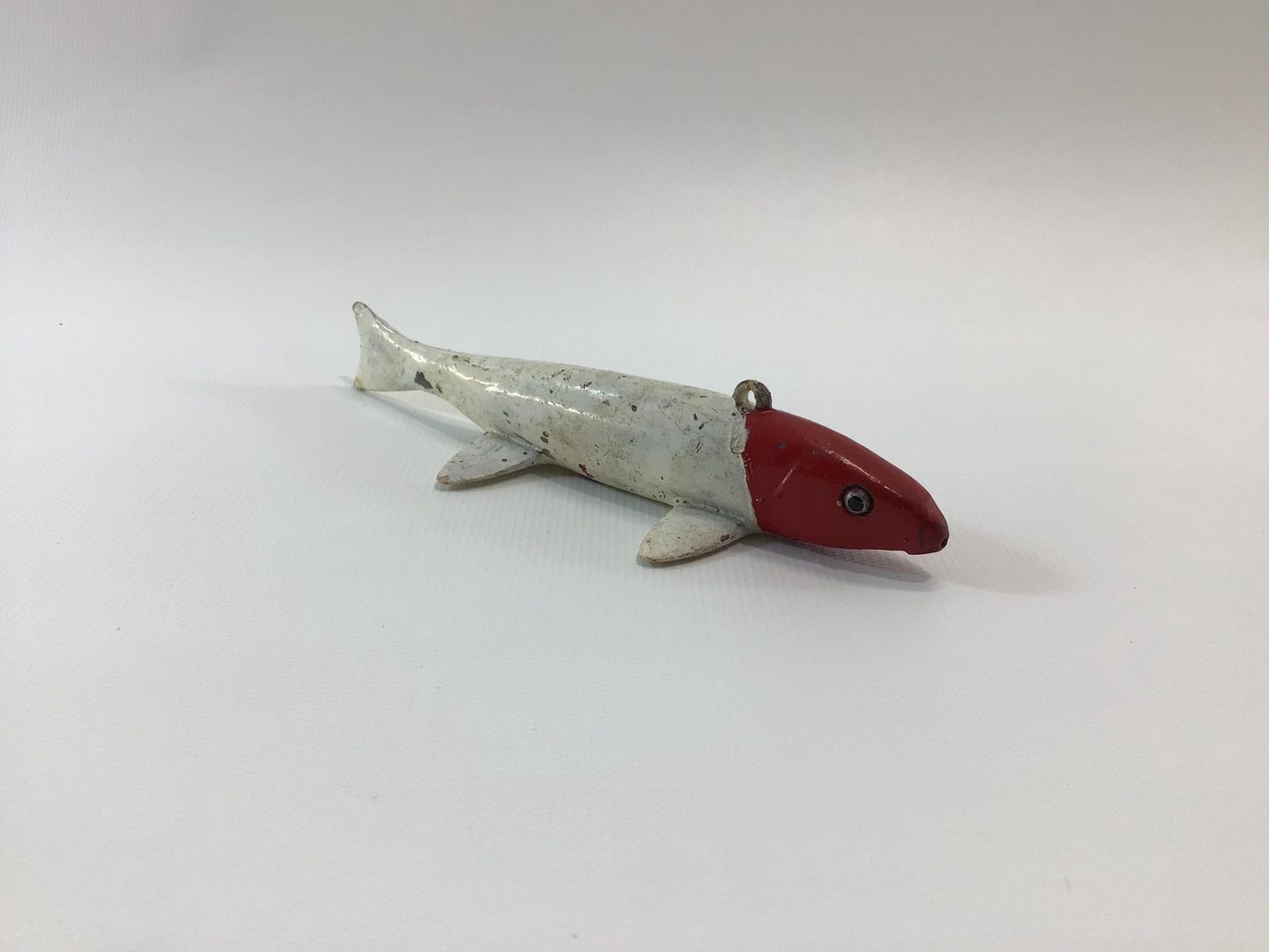 Plastic Body 6" White Fish Decoy Vintage Outdoor Sport Fishing Tackle