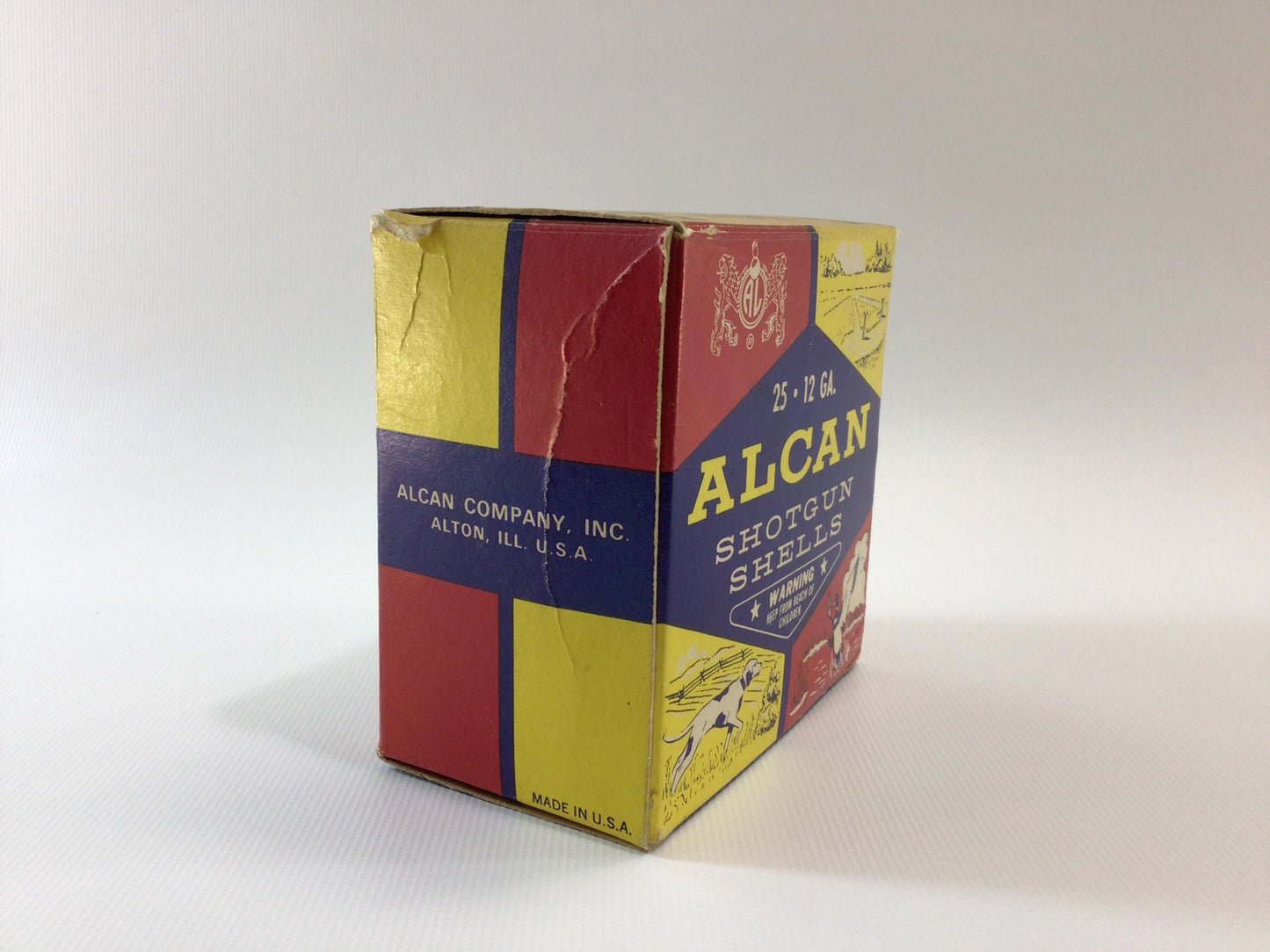 ALCAN 12 Gage Shotgun Shells Empty Box Vintage Sports Hunting Advertising Ephemera