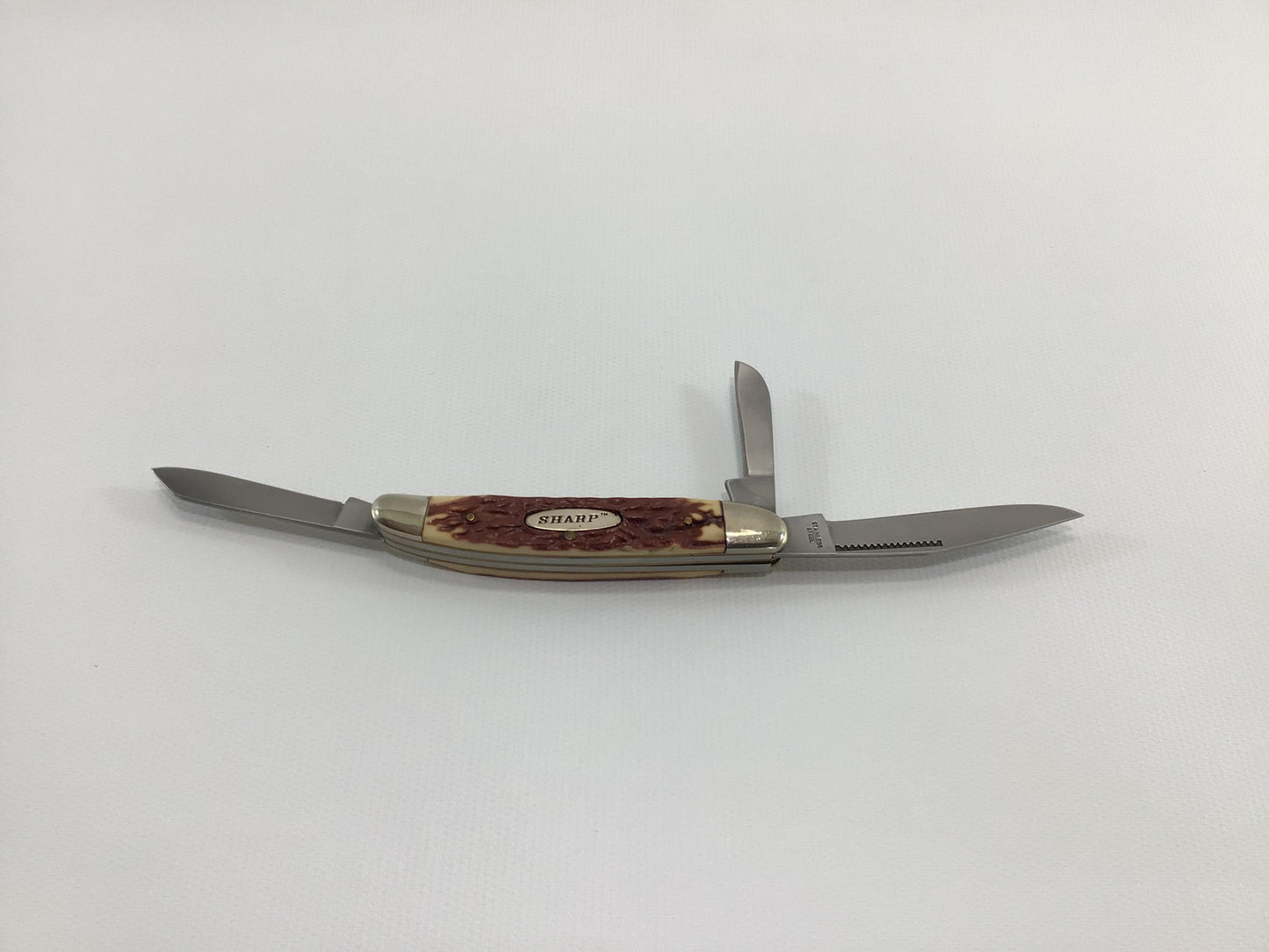 Vintage Pocket Knife Stockman Three Blade Sharp 380 Made In Japan