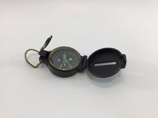 Pocket Compass Closed Face Edge Mark Engineer Lensatic Vintage Made in Japan Hiking Outdoor Sporting Equipment