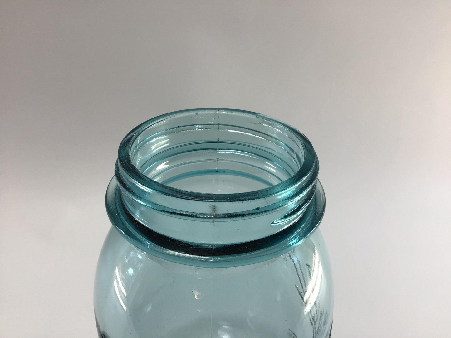 Vintage Blue Glass Ball Perfect Mason Jar One Quart #3 with Zinc Lid