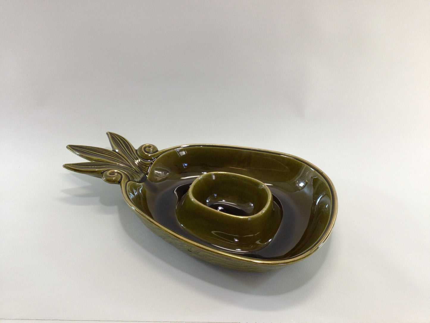 Treasure Craft Pineapple Chip and Dip Ceramic Party Snack Dish