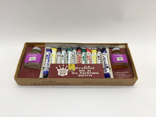 Vintage Artist Supplies 12 Color Craftint Oil Painting Outfit No 31